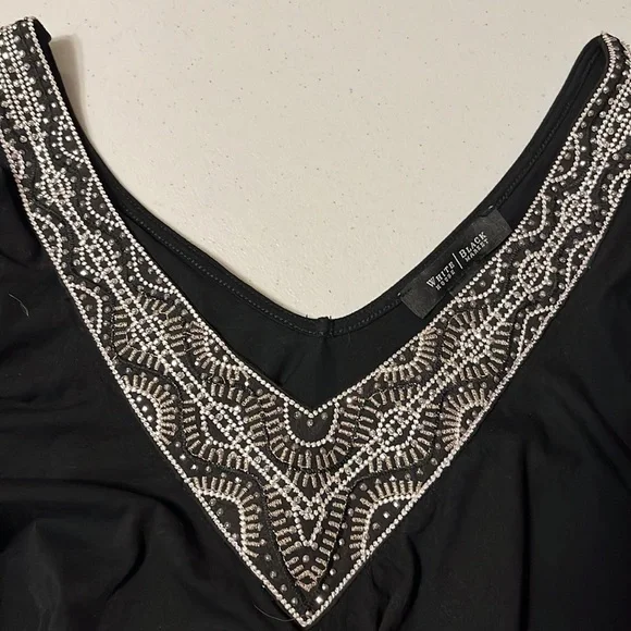 White House black market top, jeweled neckline, black, small - Picture 7 of 8